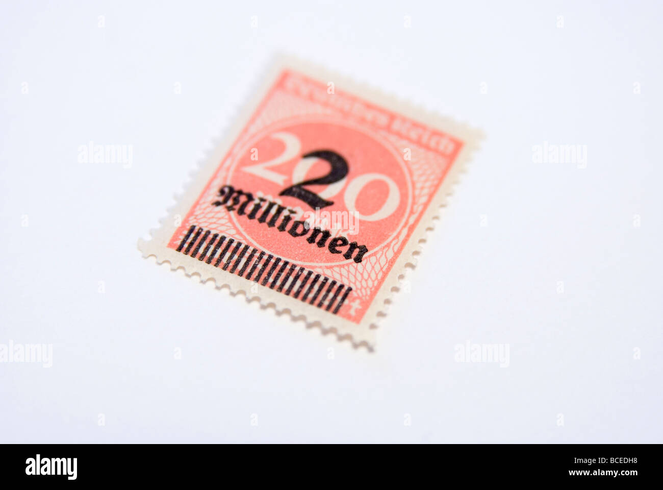 2 millions value stamp of German Third Reich Stock Photo