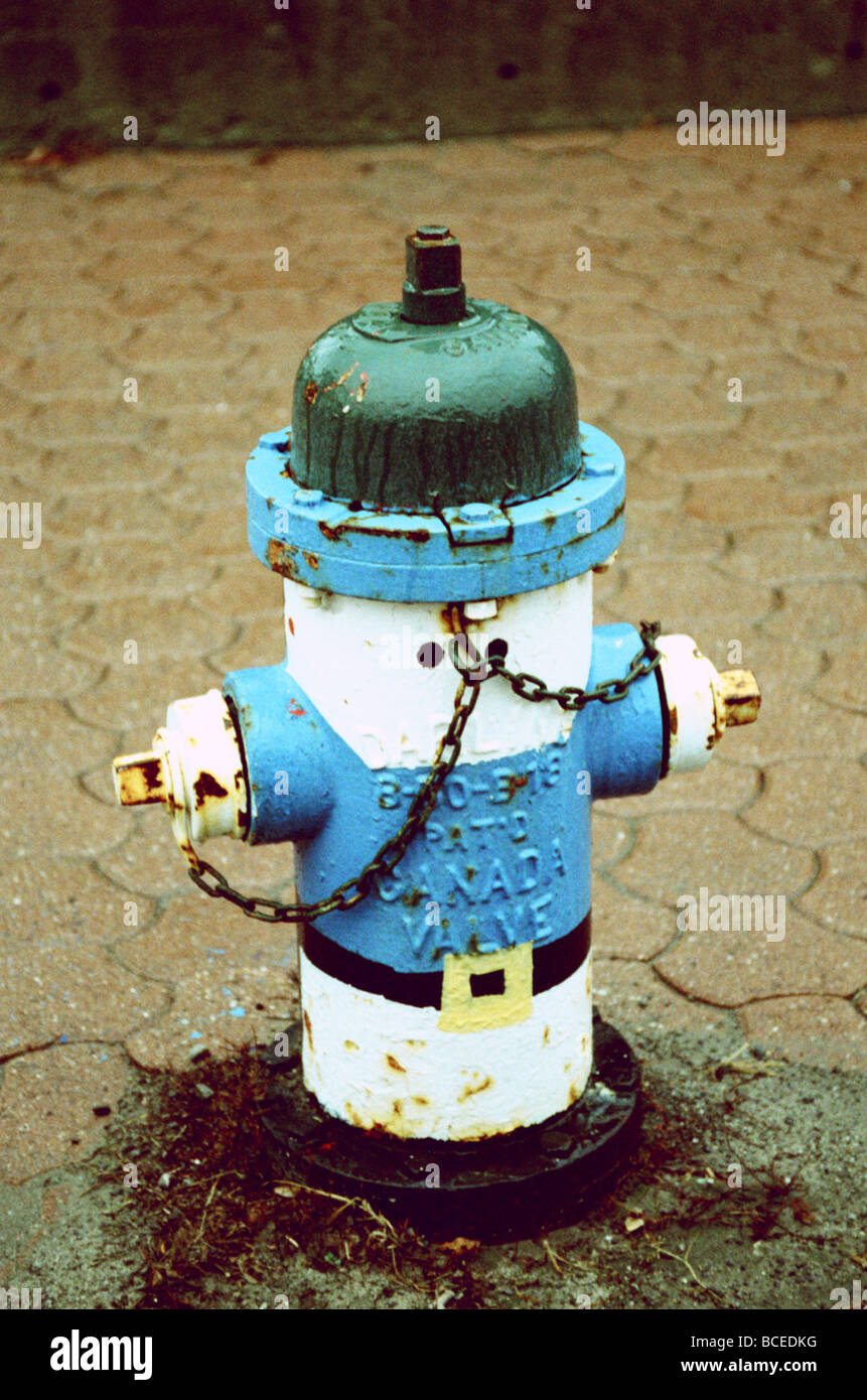 decorated water valve in Prescott, Ontario Stock Photo