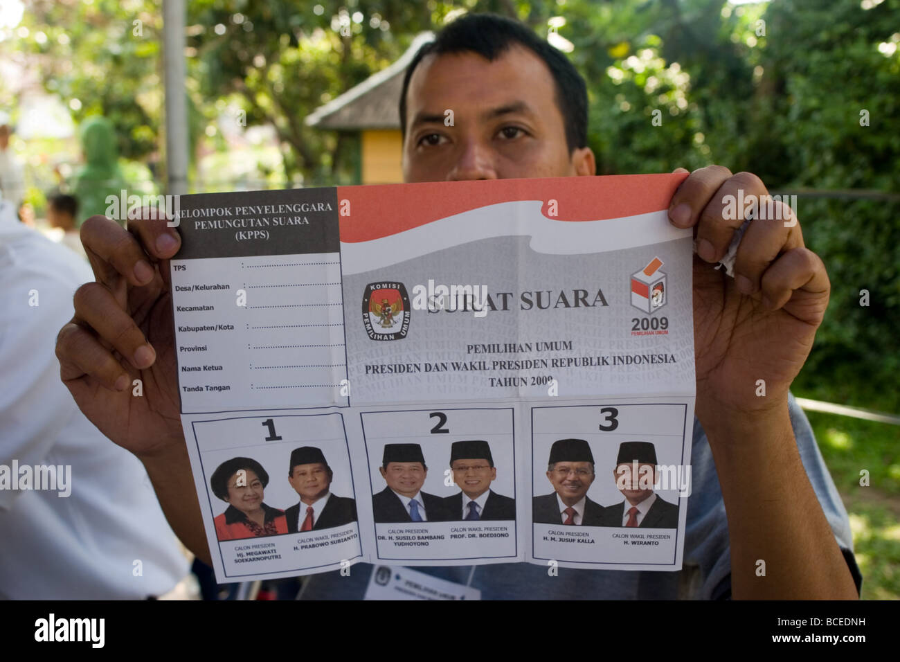 voting card at the 2009 Indonesian election Stock Photo