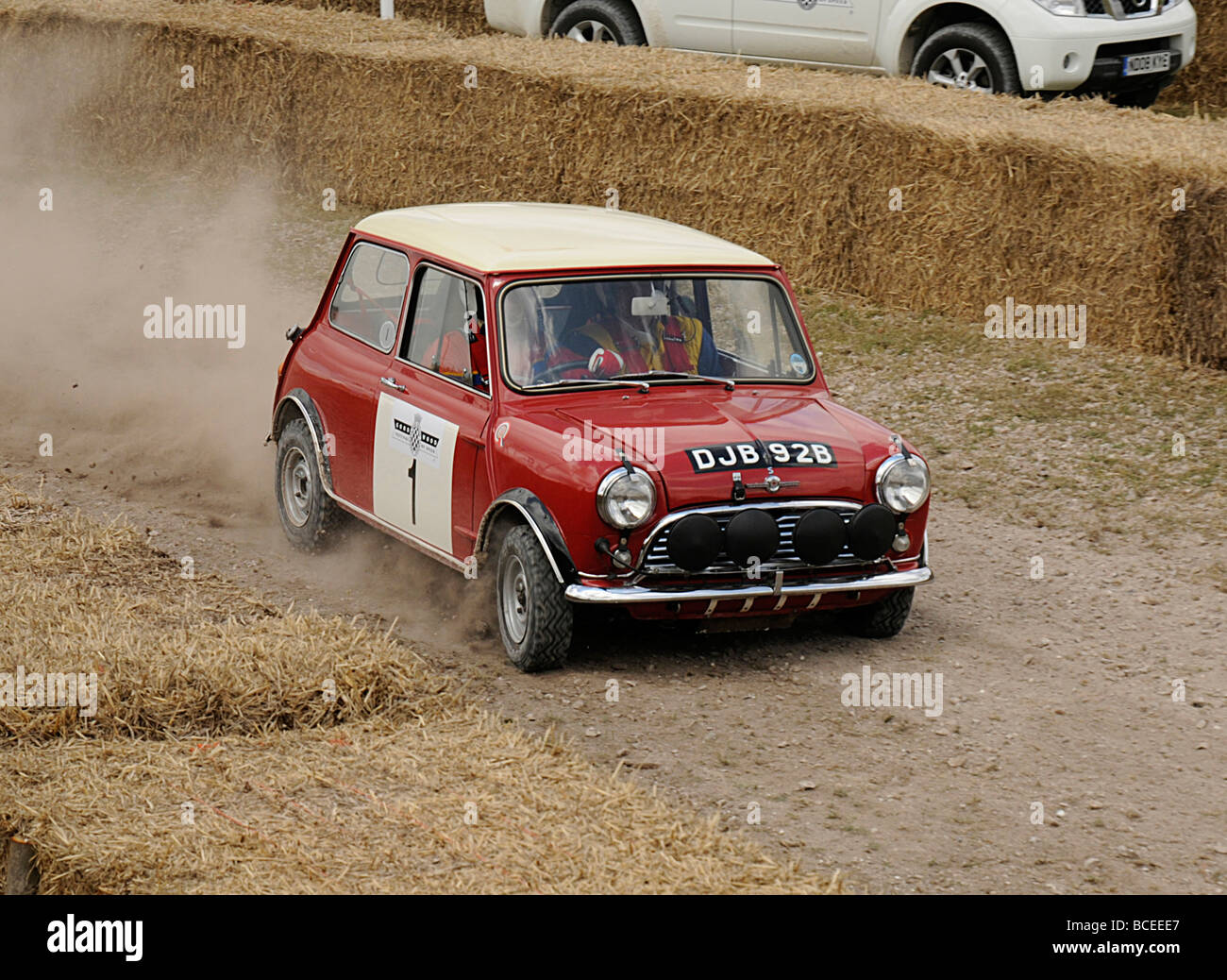peter moss driving  1964 Morris Mini Cooper S at 2009 Goodwood Festival of speed Stock Photo
