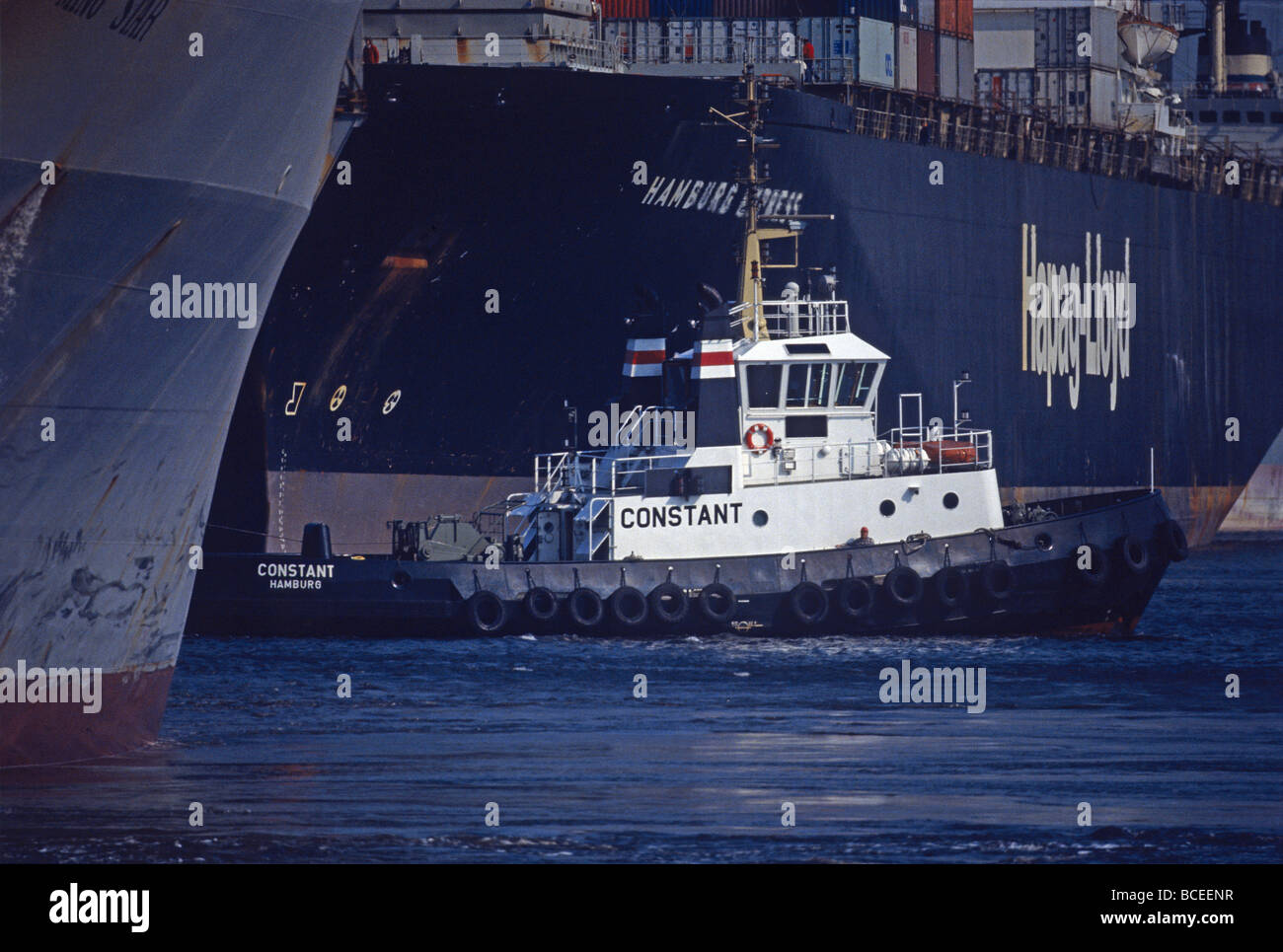 Tugboat 'Constant' operating in the Port of Hamburg, Germany. Stock Photo