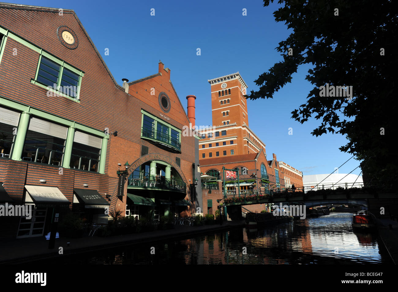 Brindley Place and canals in Birmingham England Uk Stock Photo