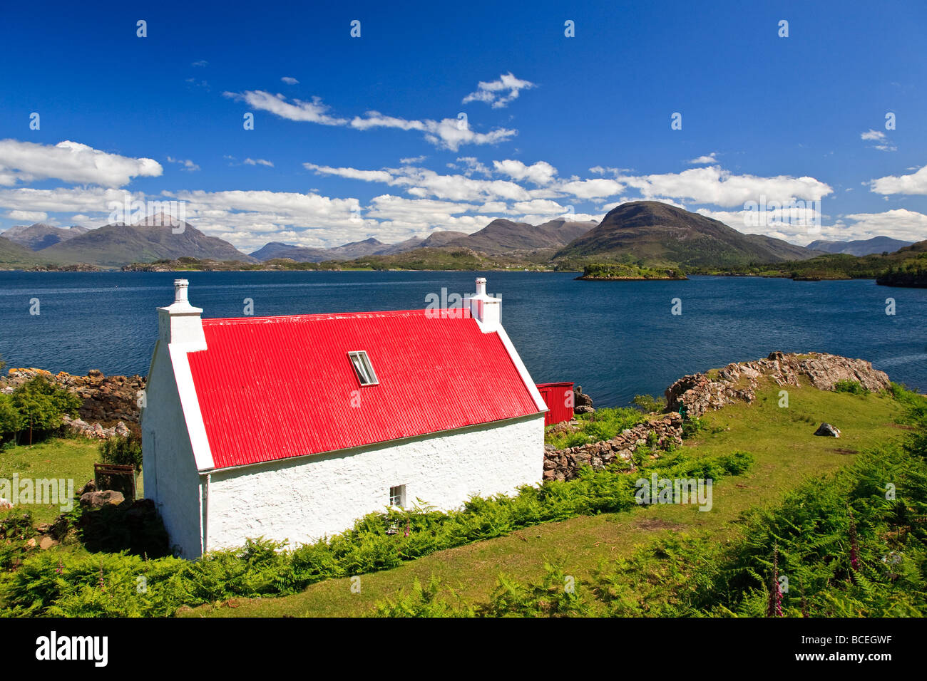 A Lone Cottage Near Ardheslaig Loch Shieldaig Torridon Ross And