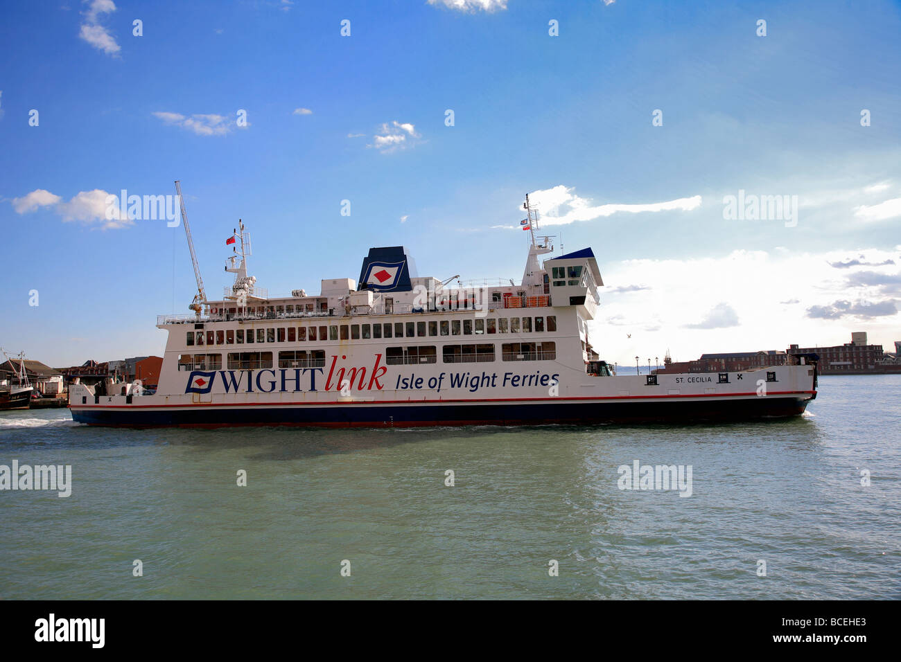 Isle of Wight car passenger ferry Portsmouth Docks Gunwarf Keys Harbour