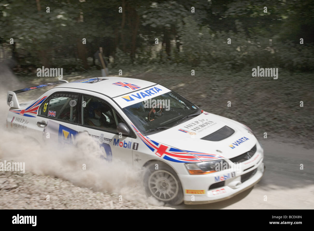 Rally car at the Goodwood Festival of Speed 2009 motion blur Stock Photo