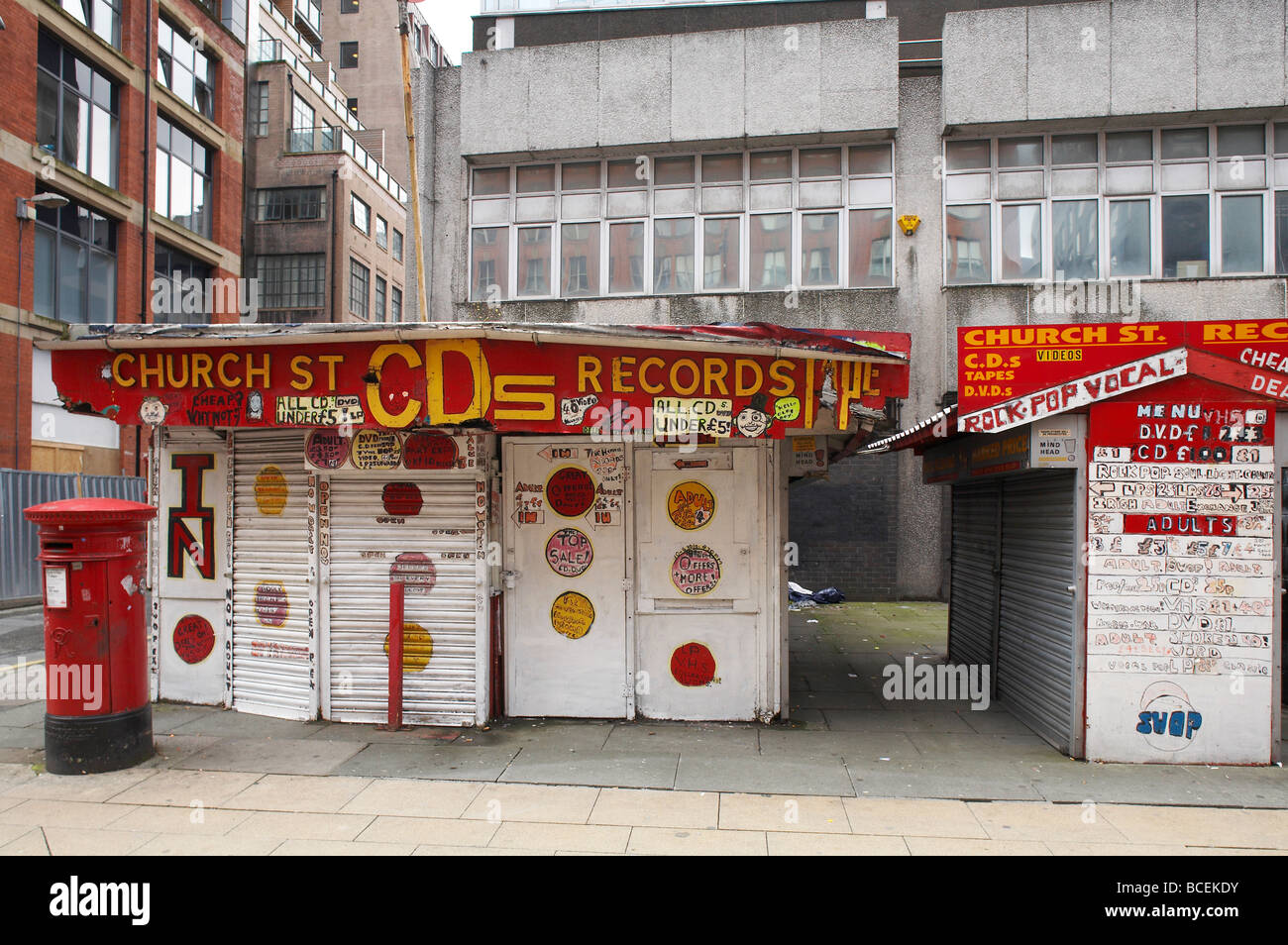 Church street CD and record shop in Manchester UK Stock Photo