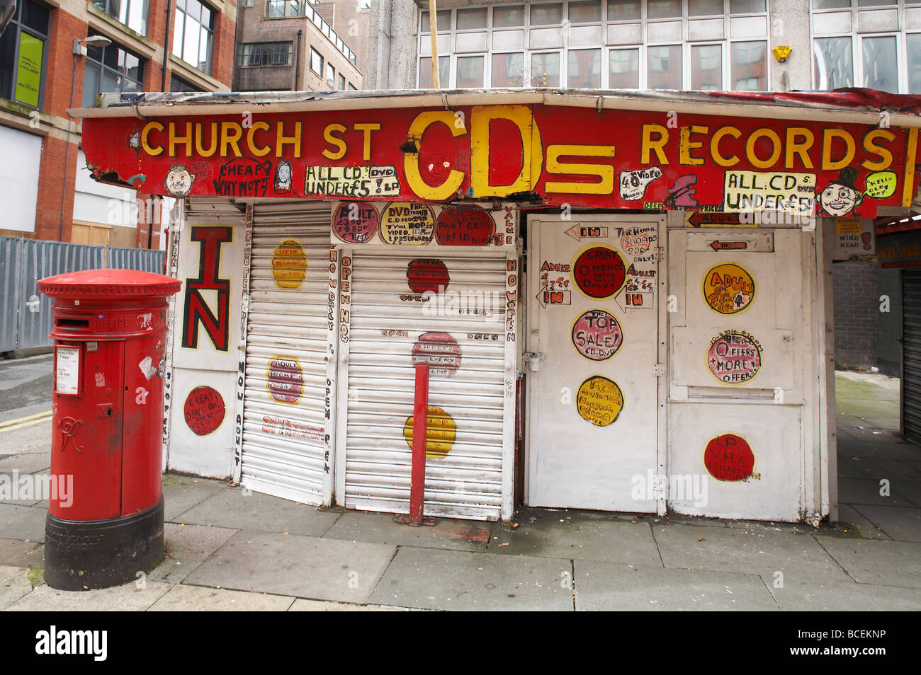 Church street CD and record shop in Manchester UK Stock Photo Alamy