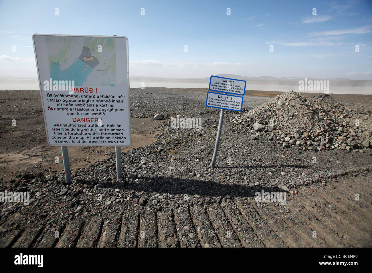 Construction site at Kárahnjúkar, hydroelectric dam project, Iceland Stock Photo