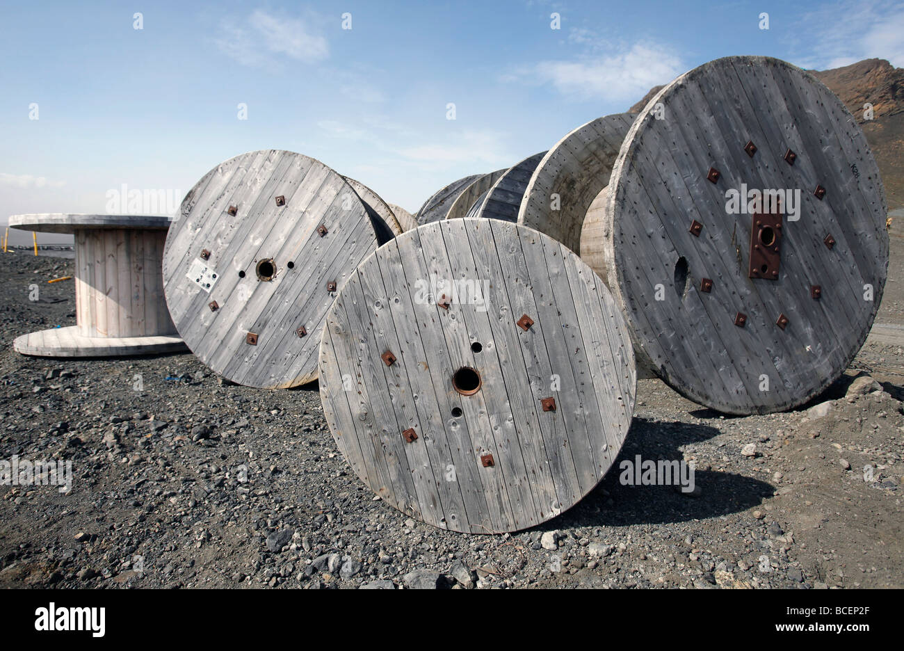 cable spools Stock Photo