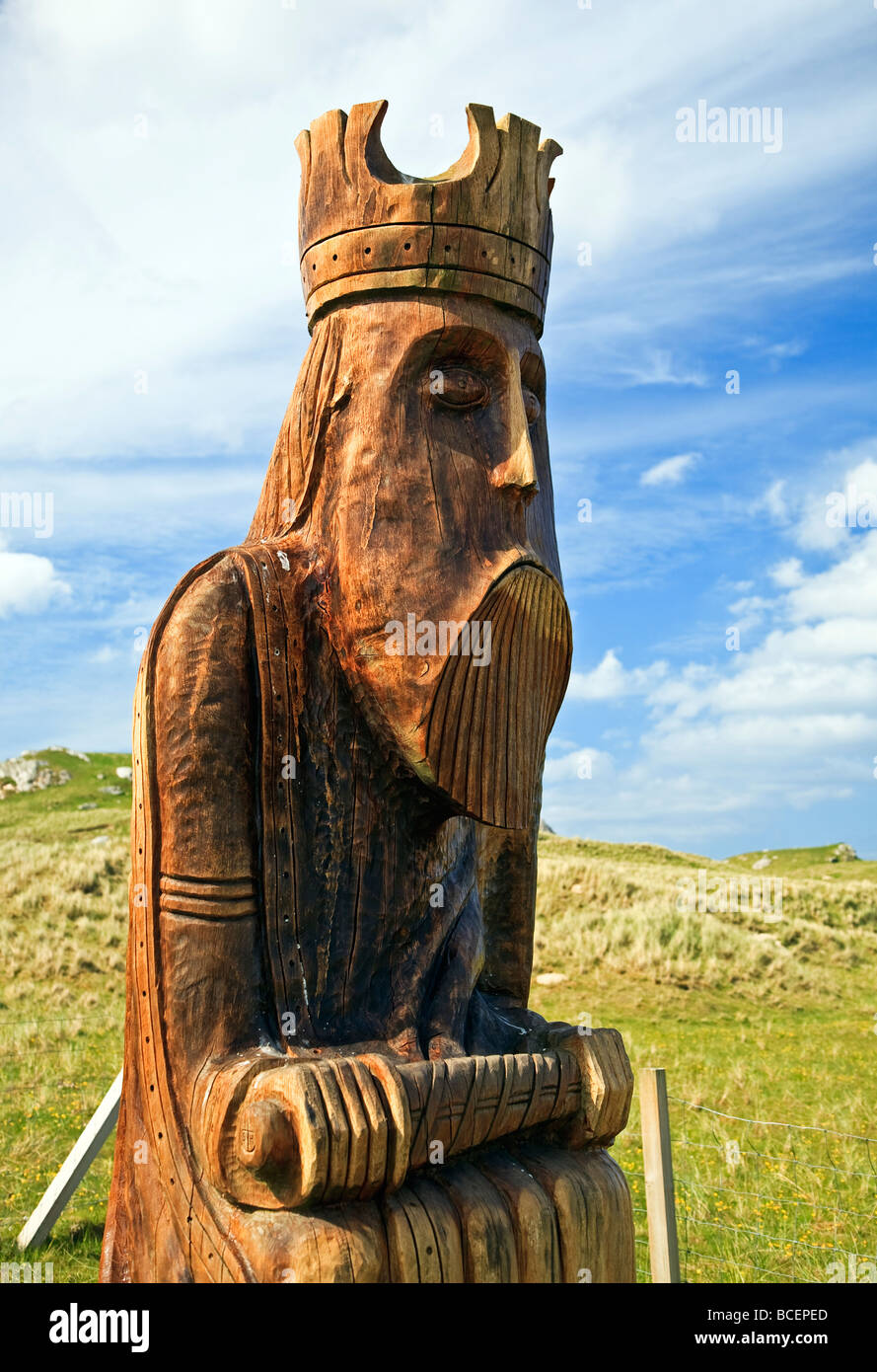 The Uig Chessman Isle of Lewis, Outer Hebrides, Western Isles, Scotland, UK 2009 Stock Photo