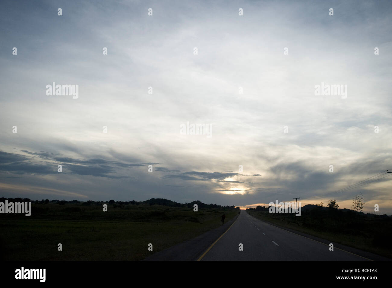 Highway at dusk Stock Photo Alamy
