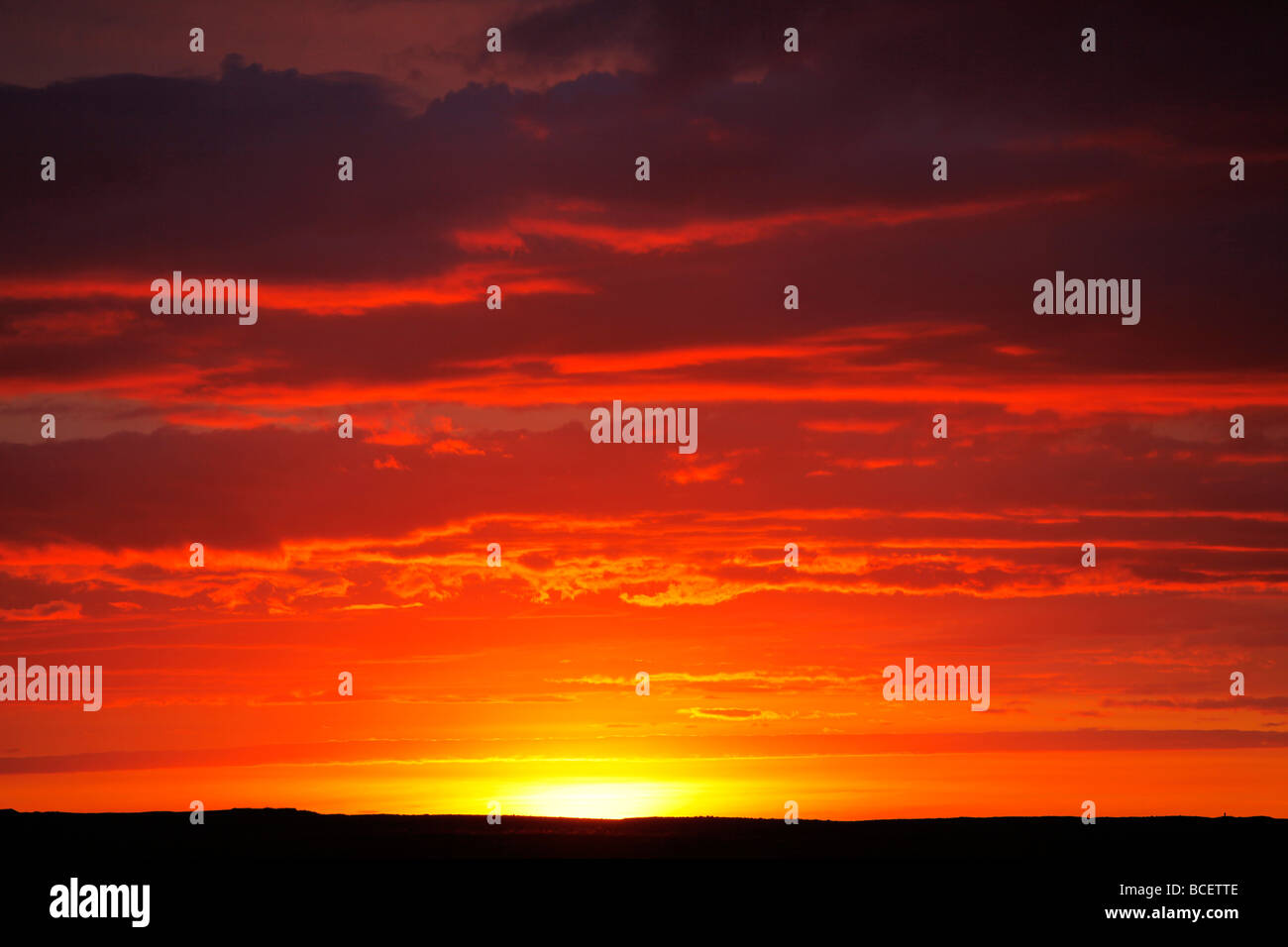 Midnight sun, Iceland Stock Photo