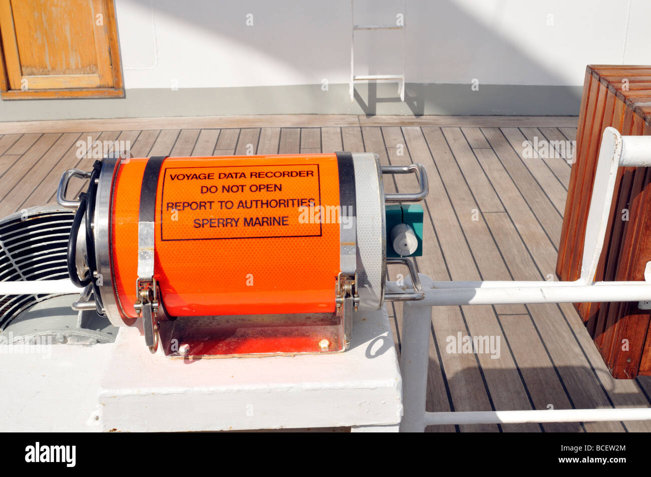 Voyage data recorder on a tall ship Stock Photo