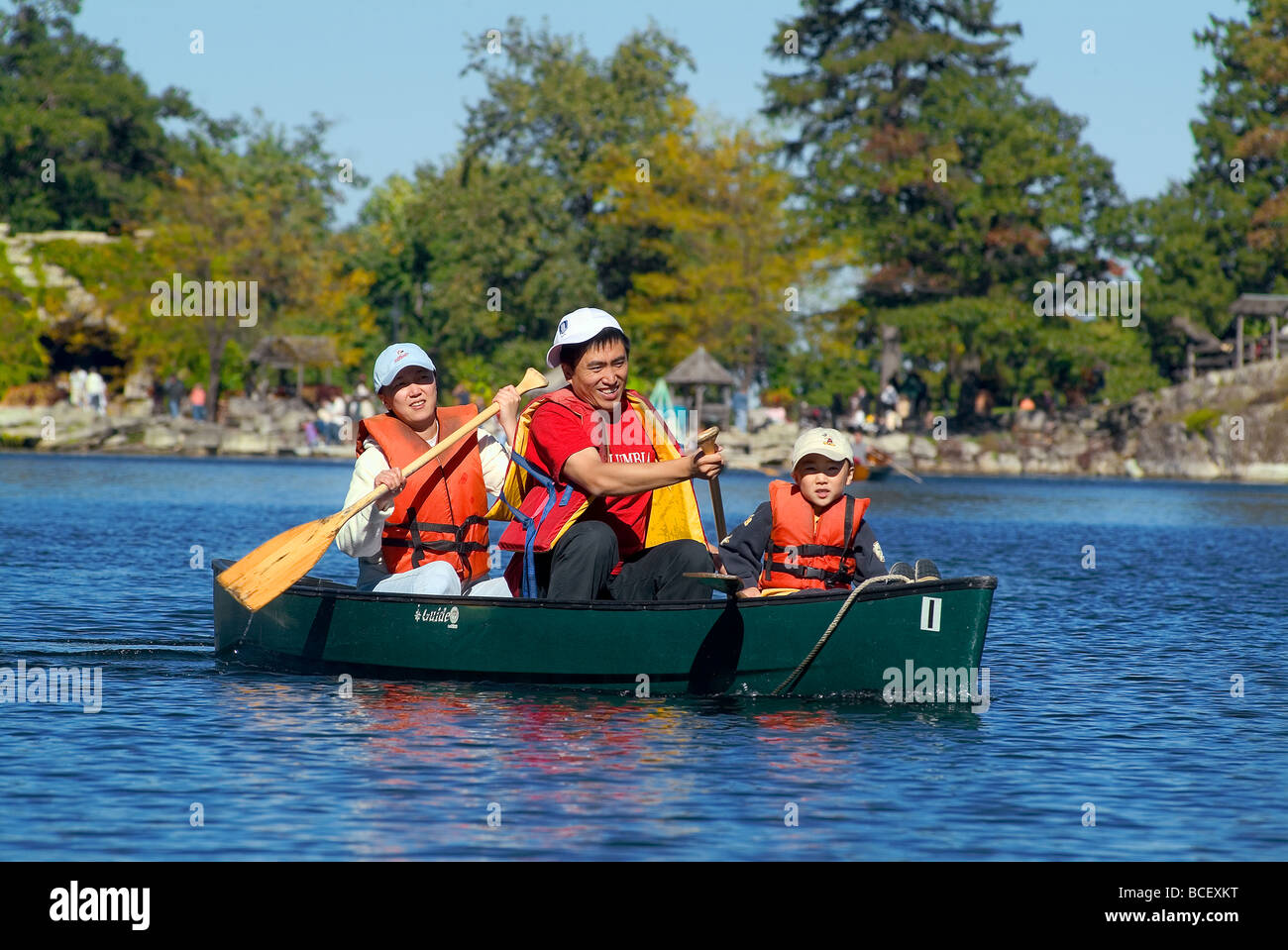Family Canoe Outing Catskills New York Stock Photo