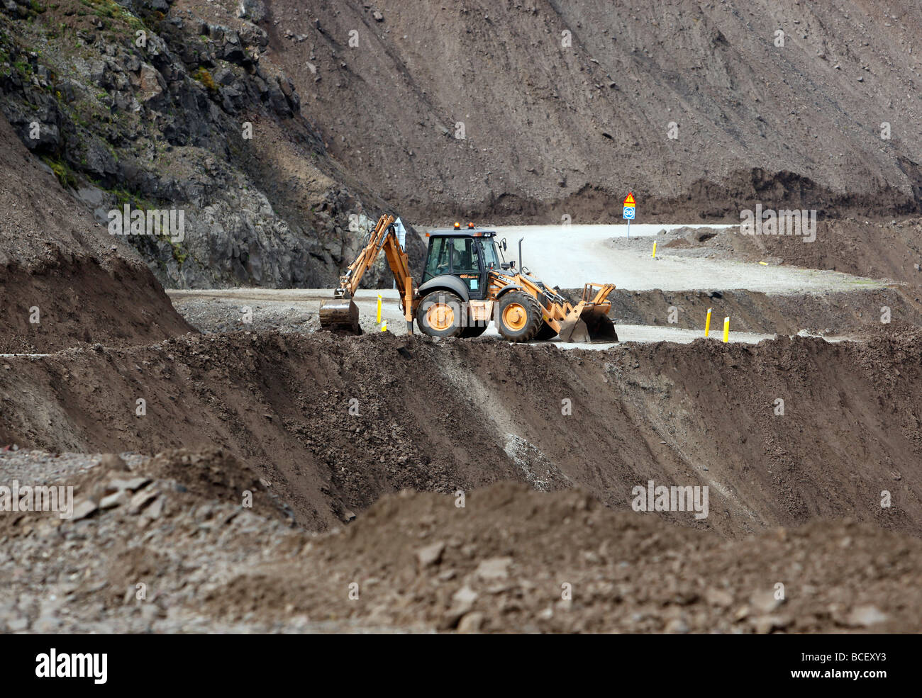 Road repair Iceland Stock Photo