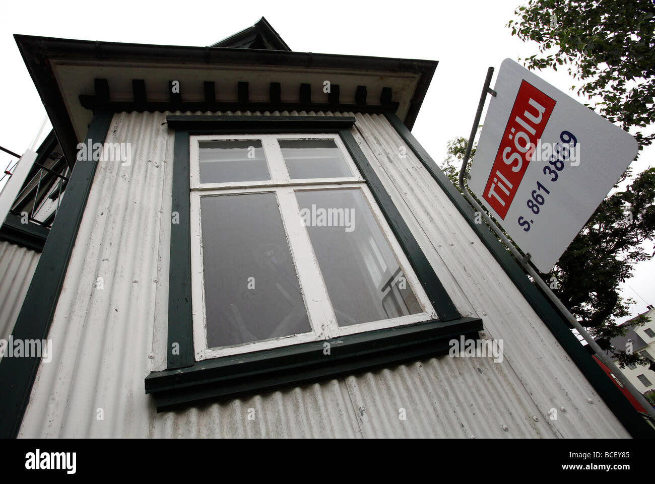 Real estate, for sale sign, Reykjavik, Iceland Stock Photo Alamy