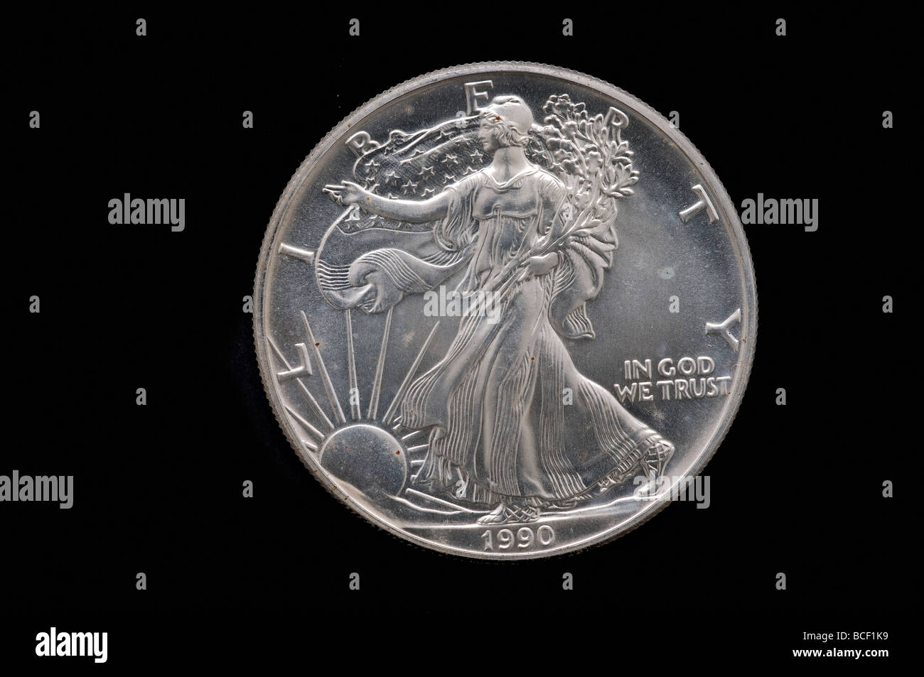 US silver one dollar Stock Photo