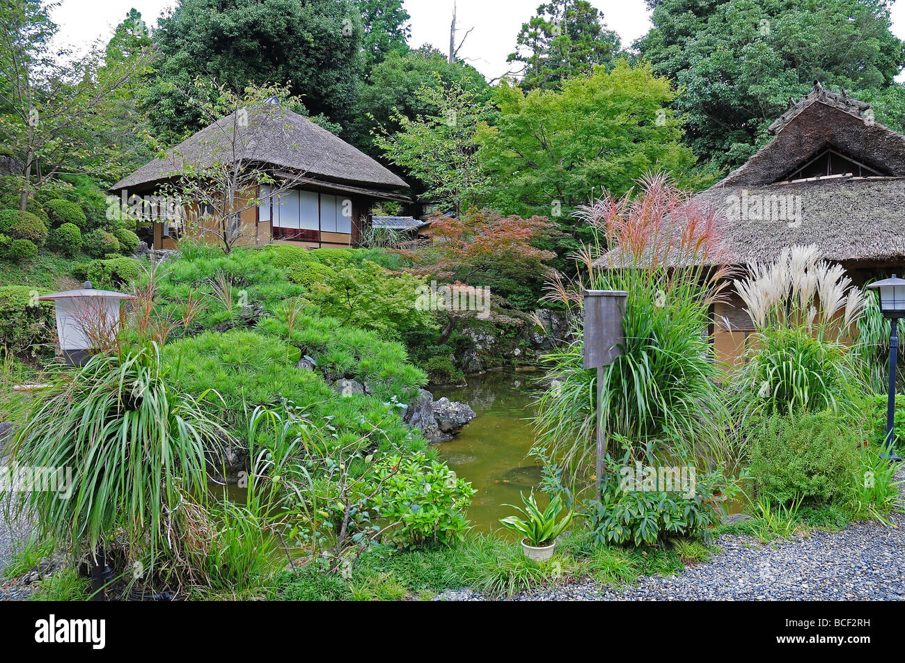 Tea House in green garden Stock Photo