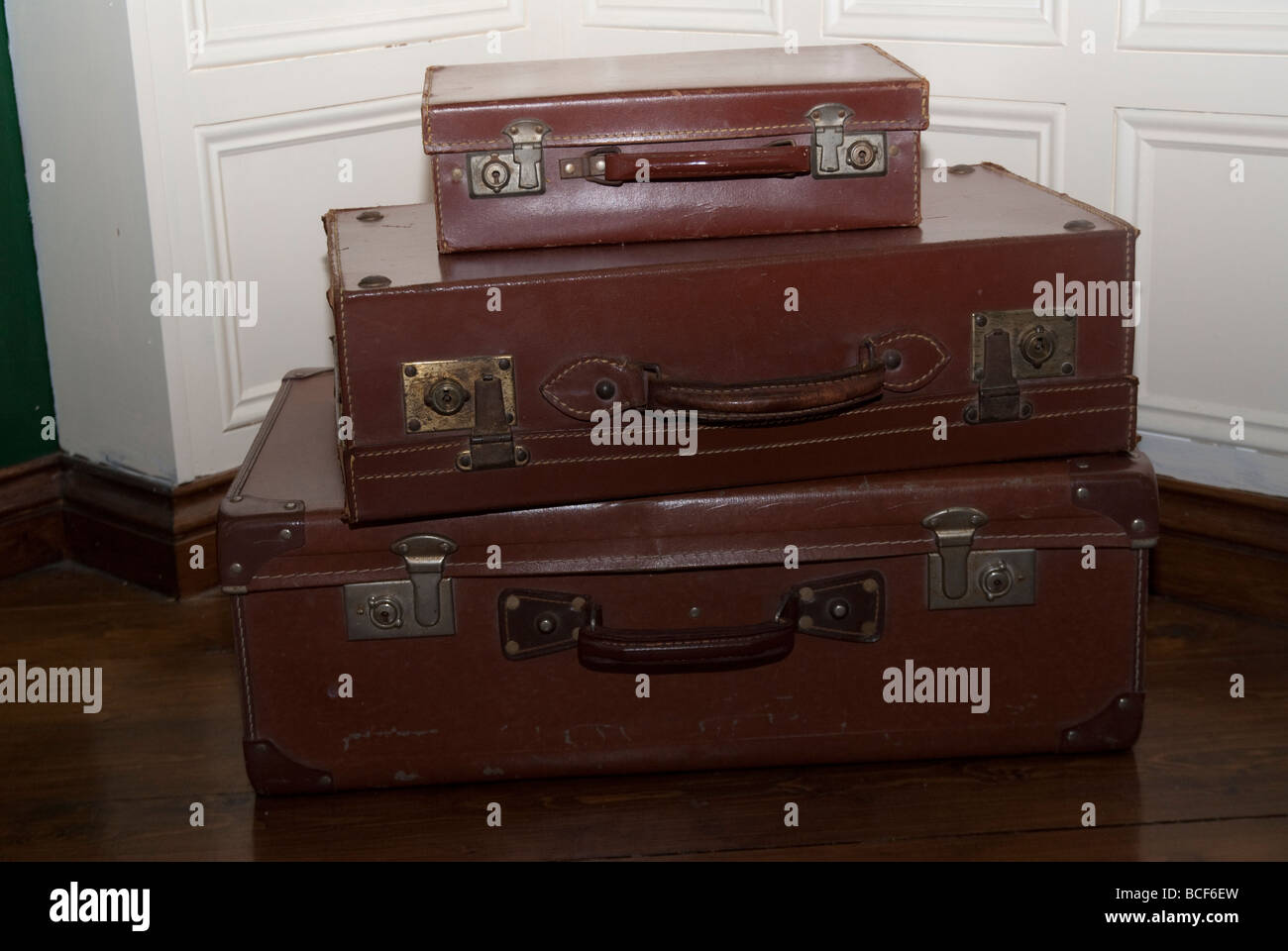 old fashioned suitcases Stock Photo
