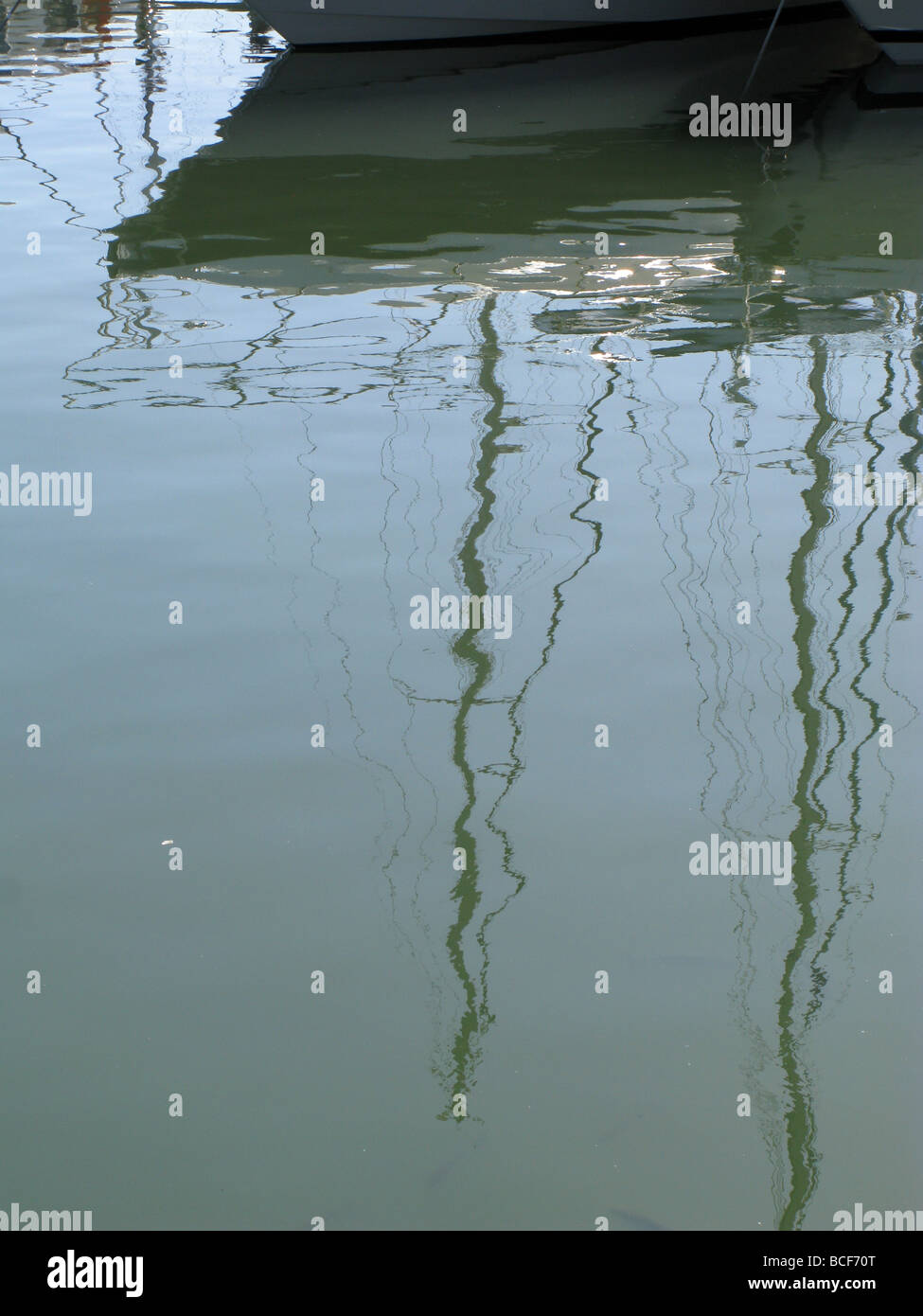 abstract reflection of boats in water in sea Stock Photo - Alamy