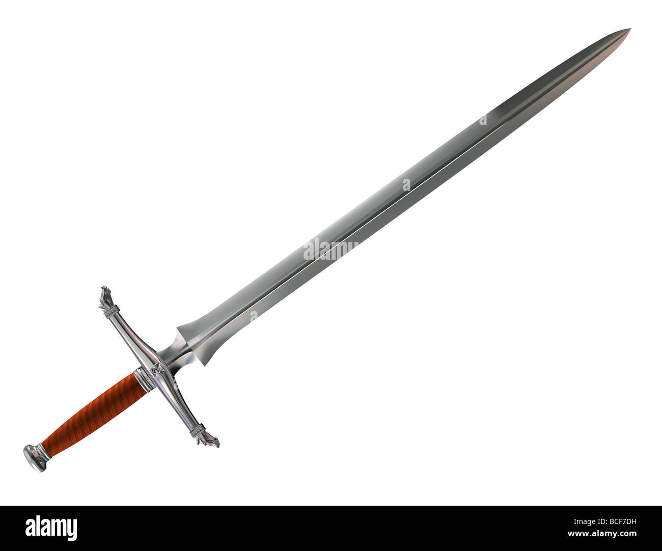 Isolated illustration of a foreboding Norman battle sword Stock Photo