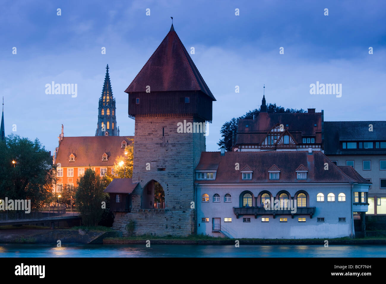 Germany, Baden-Wurttemberg, Lake Constance Area, Konstanz, Rheintorturm tower Stock Photo