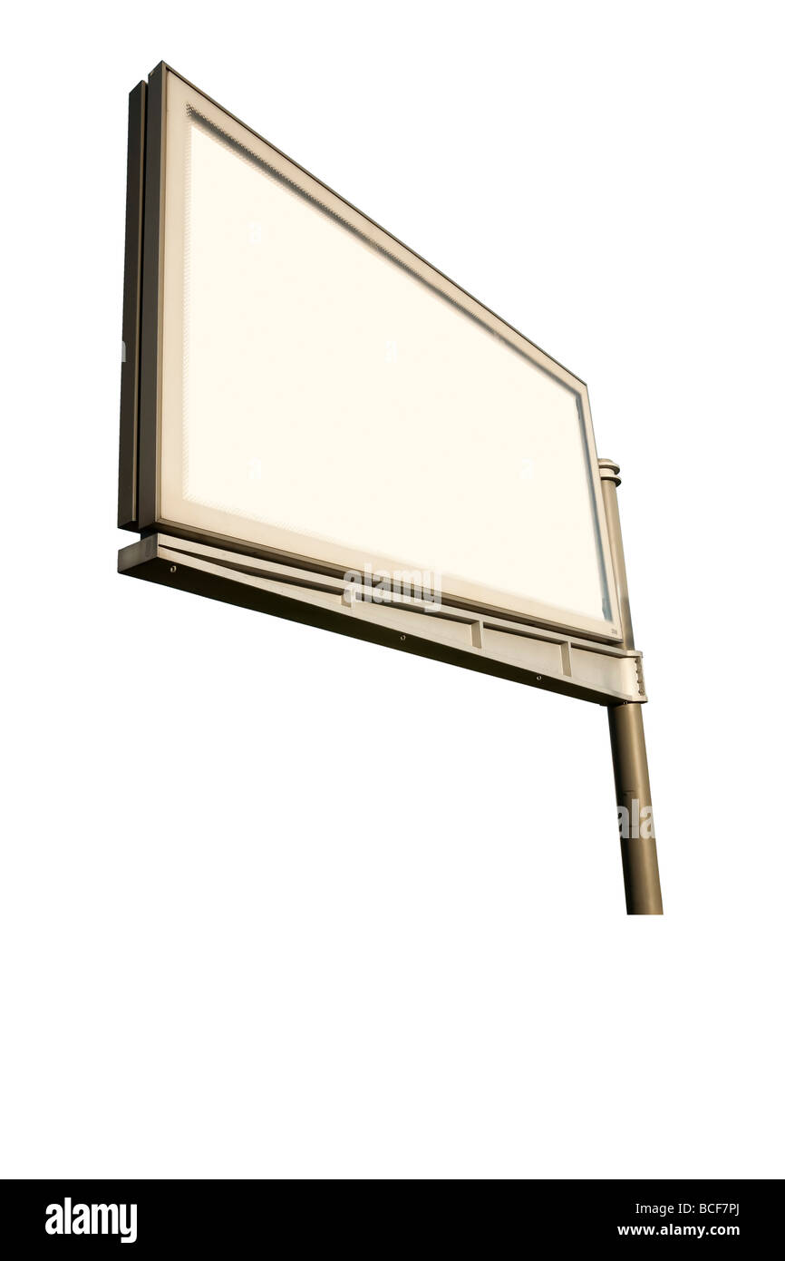 Advertising billboard with clipping path isolated against white backround Stock Photo