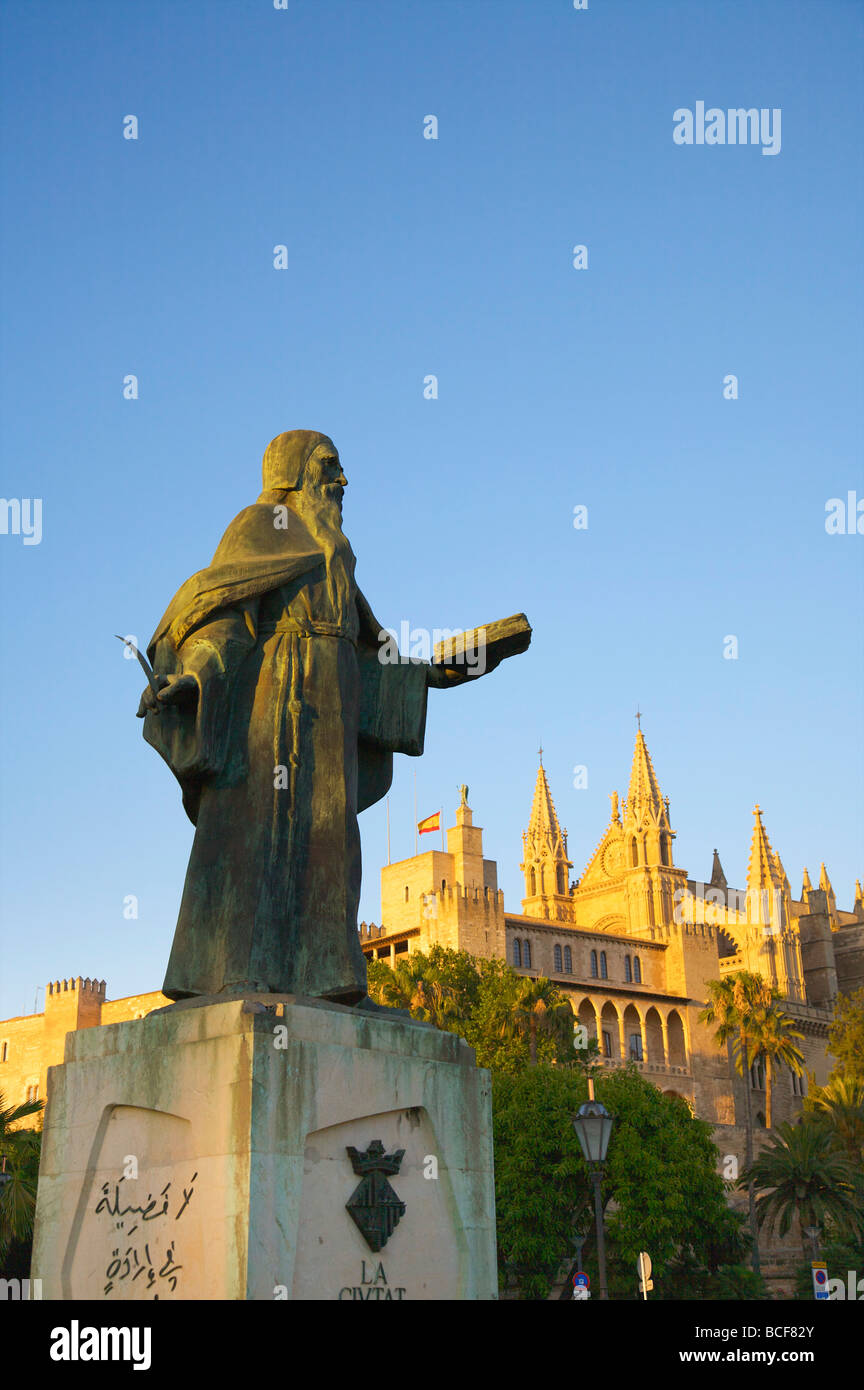 Ramon Llull Statue, Palma, Mallorca, Spain Stock Photo