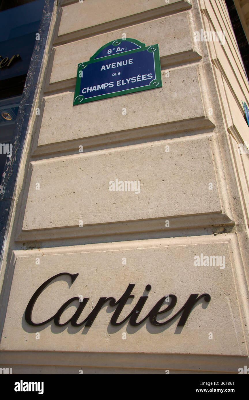 Fashion shop on the Champs Elysees, Paris, France Stock Photo