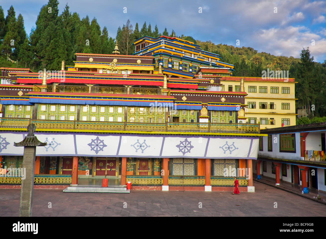 India, Sikkim, Gangtok, Rumtek Gompa Complex, Main monastery building Stock Photo