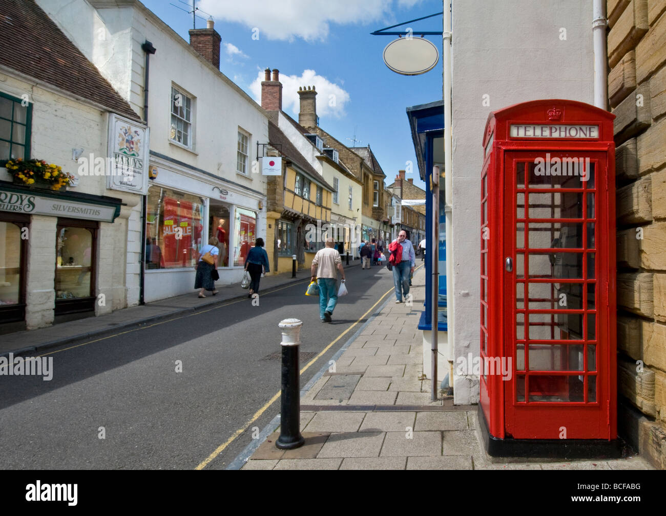 Cheap Street historic central high street  pedestrian shopping area in Sherborne Dorset South West England UK Stock Photo