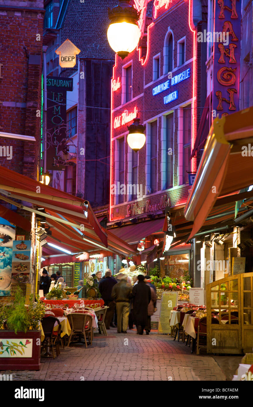 Rue des Bouchers, Brussels, Belgium Stock Photo Alamy