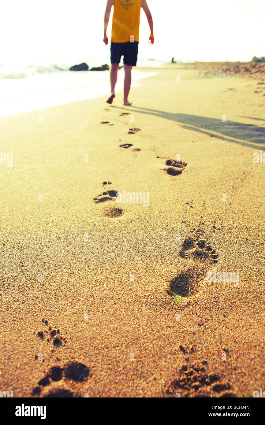 man walking on the beach Stock Photo - Alamy