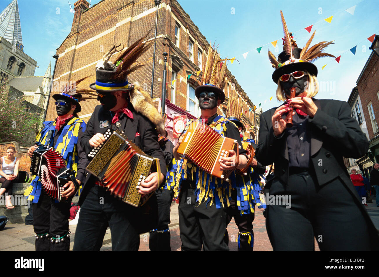 England, Kent, Rochester, People in Sweeps Festival Stock Photo