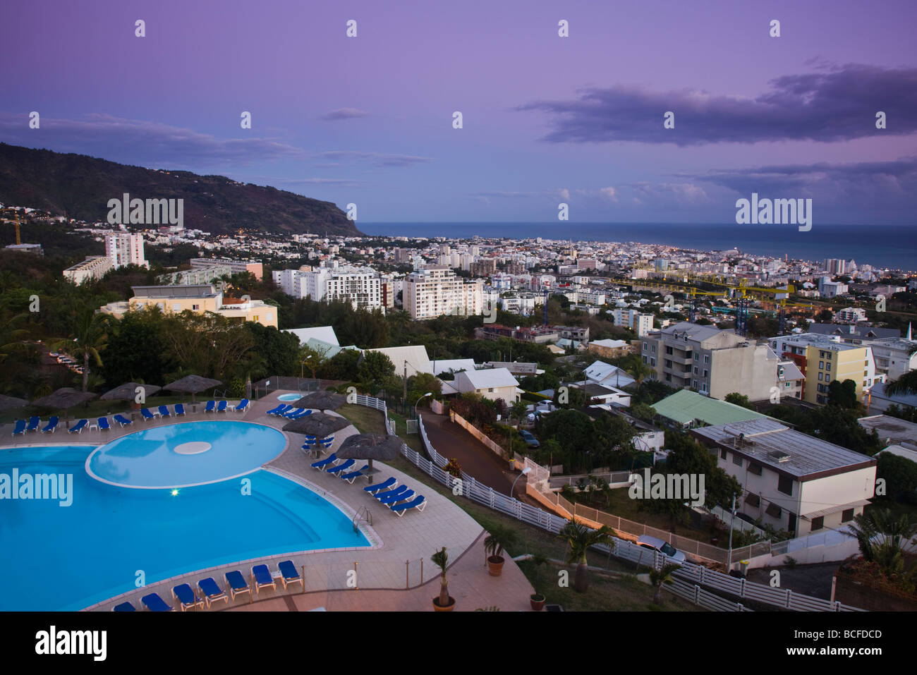 Reunion Island, StDenis view from Montgaillard Mercure Hotel Stock Photo Alamy