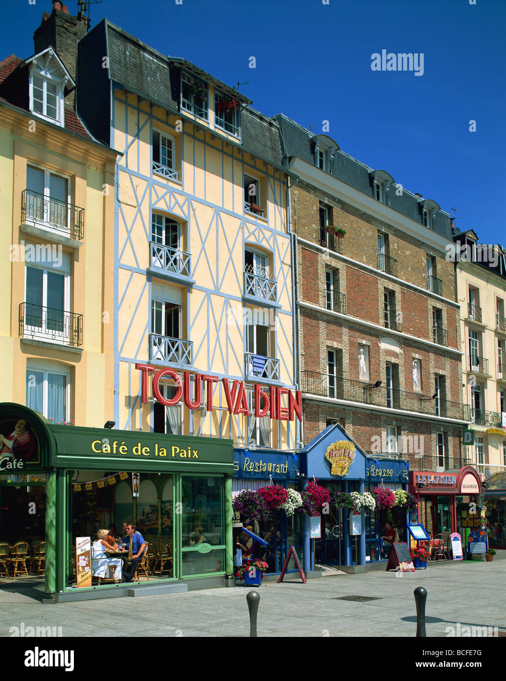 France Normandy Dieppe Cafes Stock Photo