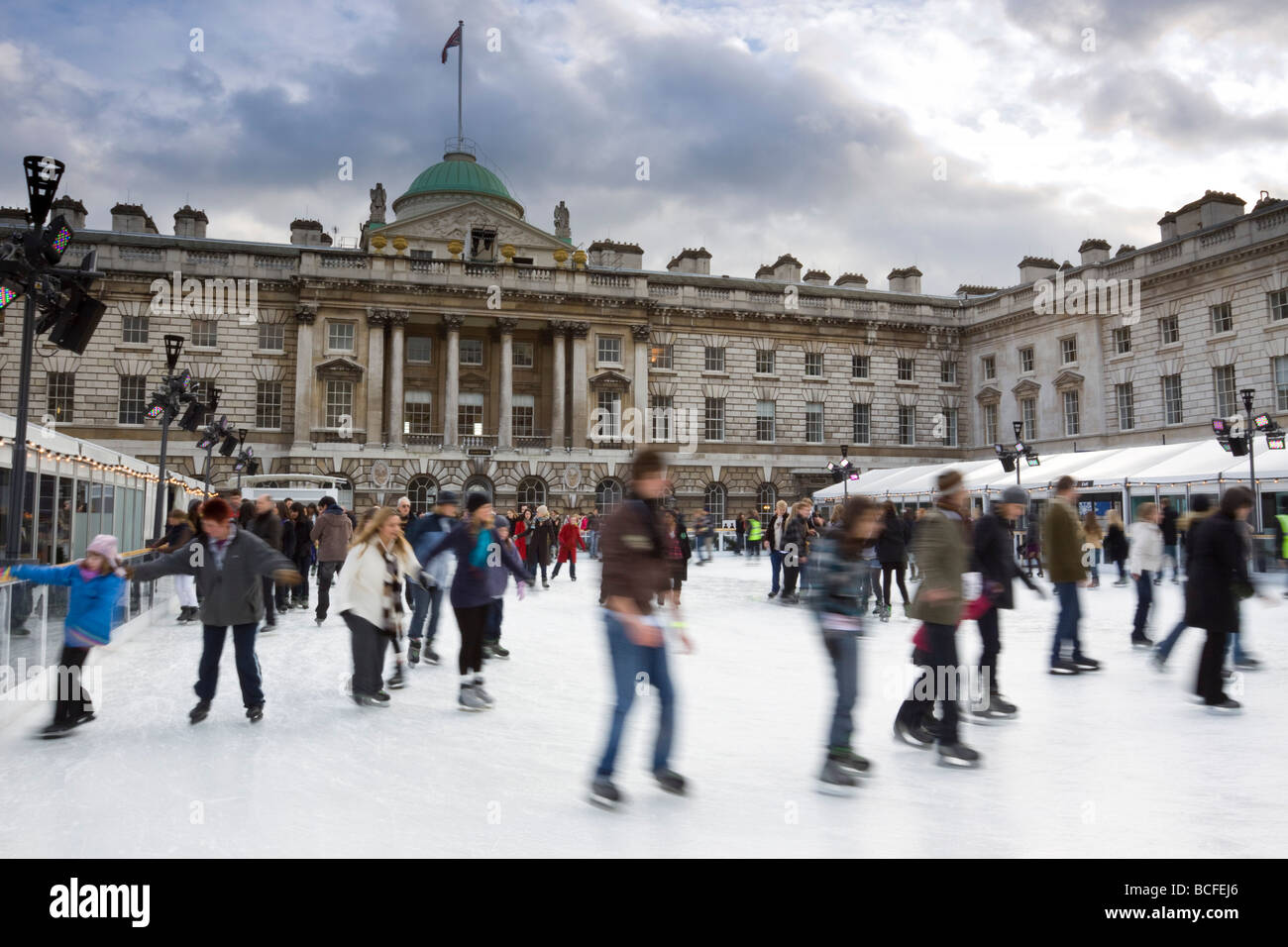 Ice Skating, Somerset House, Strand, London, England Stock Photo Alamy
