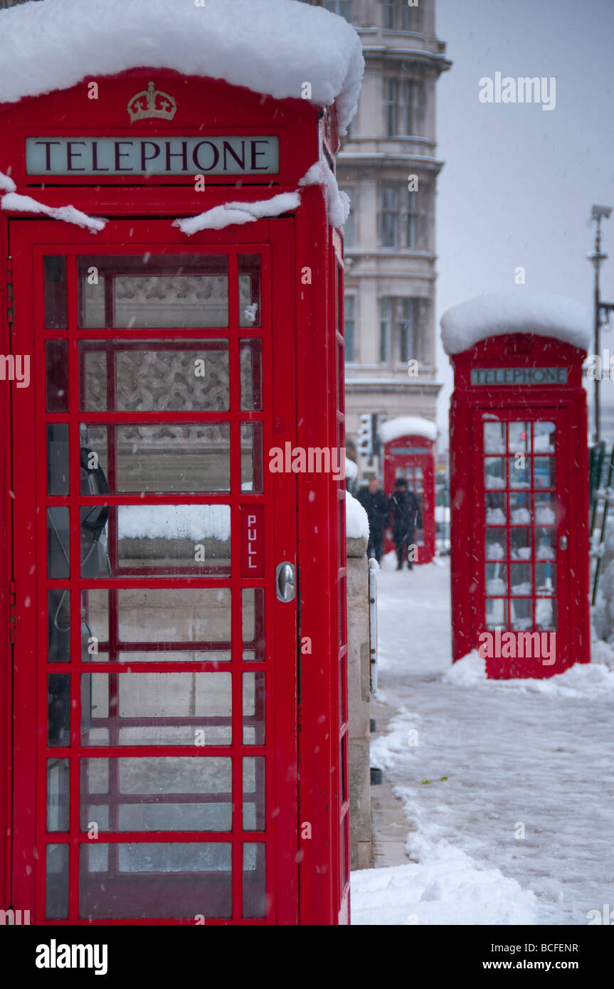 UK, England, London, Parliament Square, Telephone Boxes Stock Photo