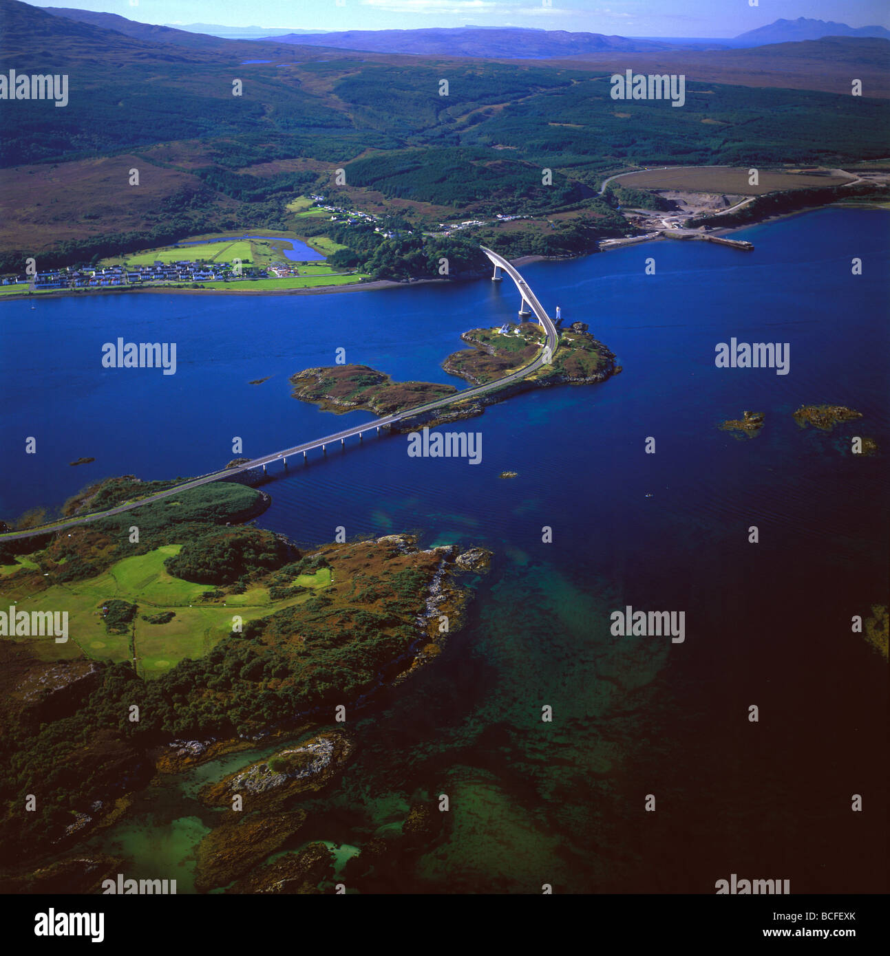 New Bridge to the Isle of Skye Scotland aerial view Stock Photo