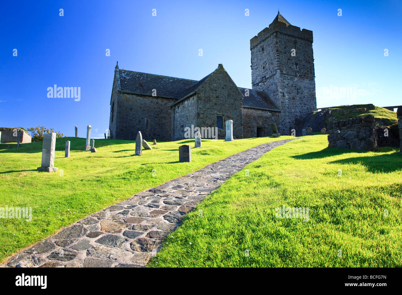 St Clements church Rodel Isle of Harris, Outer Hebrides, western isles, Scotland, UK 2009 Stock Photo