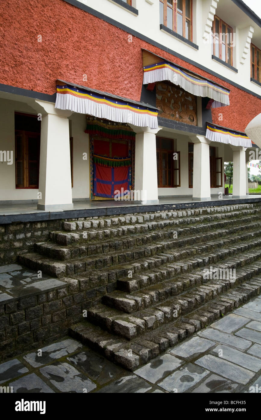 Nunnery building at the Dolma Ling Nunnery (& the Institute of Buddhist Dialectics). Dharamsala. Himachal Pradesh. India. Stock Photo
