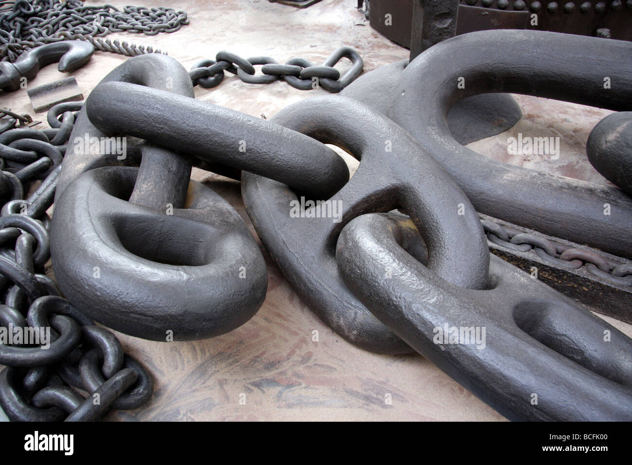 Huge links of chain on show at the Black Country Museum, near Dudley