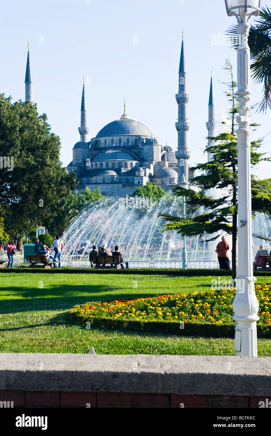 Turkey , Istanbul , Blue Mosque or Sultanahmet Camii , with park ...