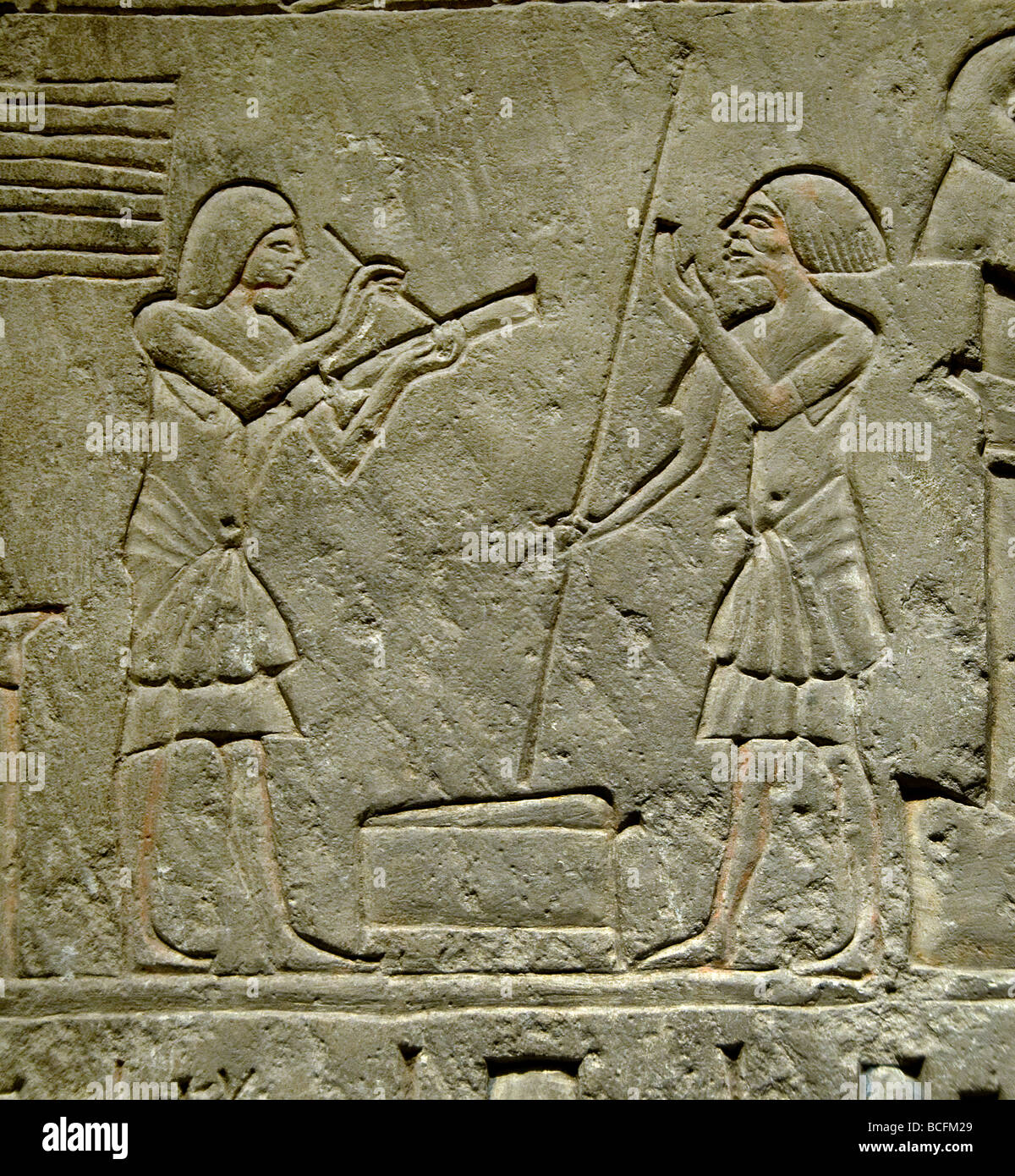 Egypt Egyptian Stone Carving 712 BC archaeology civilization Stock Photo