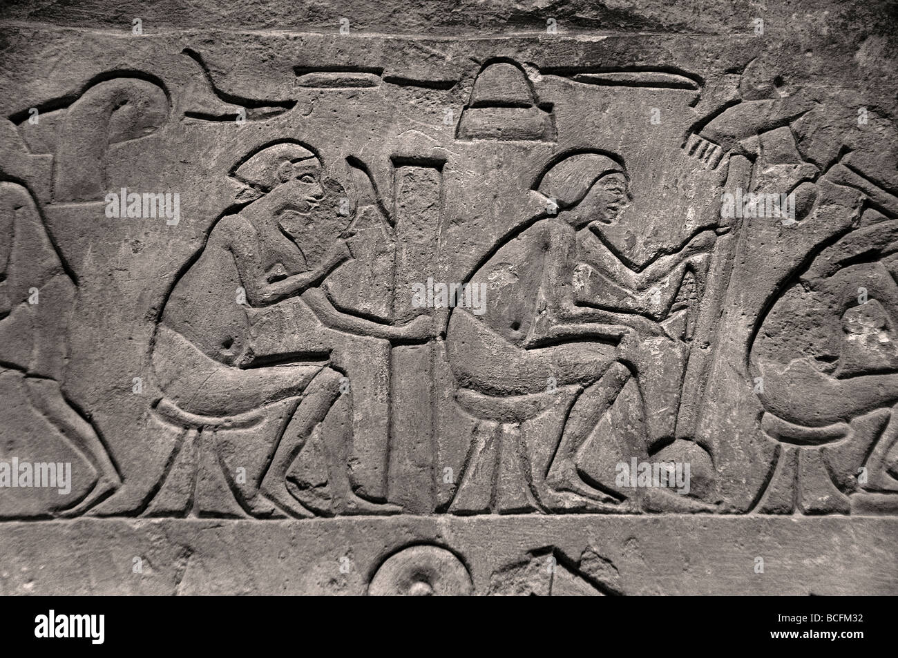 Egypt Egyptian Stone Carving 712 BC archaeology civilization Stock