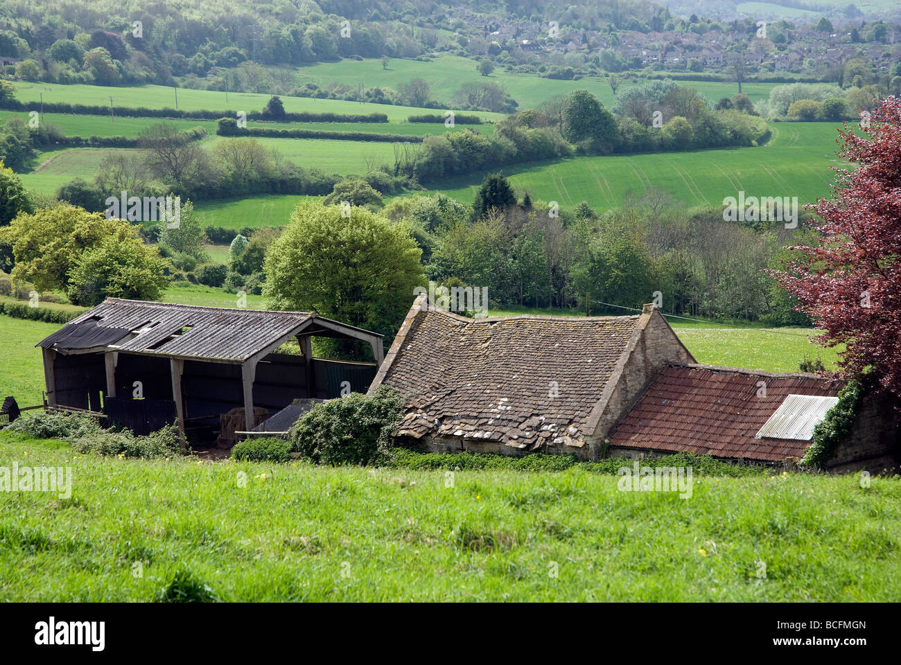 Farm buildings Box, Wiltshire, UK Stock Photo Alamy