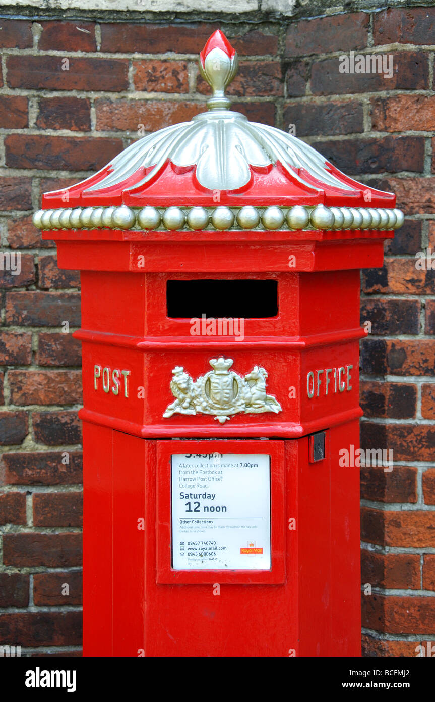 Victorian Post Box, Church Hill, Harrow-on-the-Hill, London Borough of Harrow, Greater London, England, United Kingdom Stock Photo