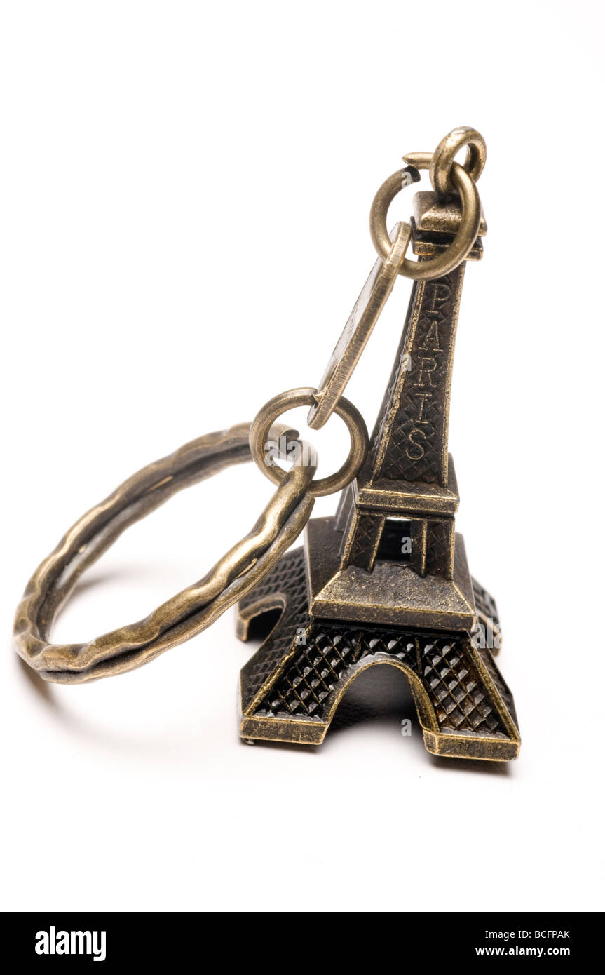 souvenir key chain memento of the famous eiffel tour purchased in paris france Stock Photo