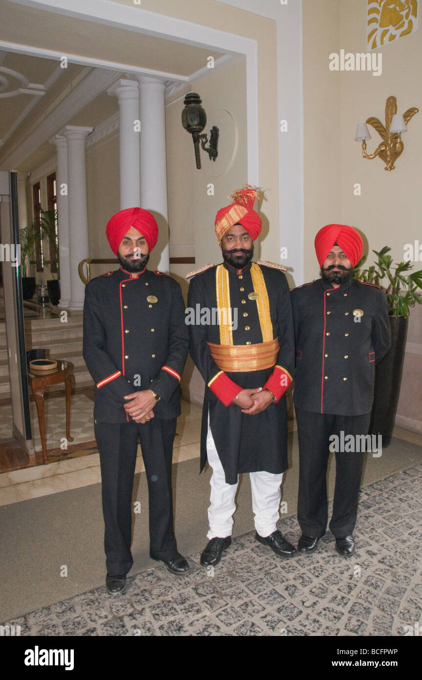 Indian Hotels Imperial Hotel Doormen Delhi Punjab India Stock