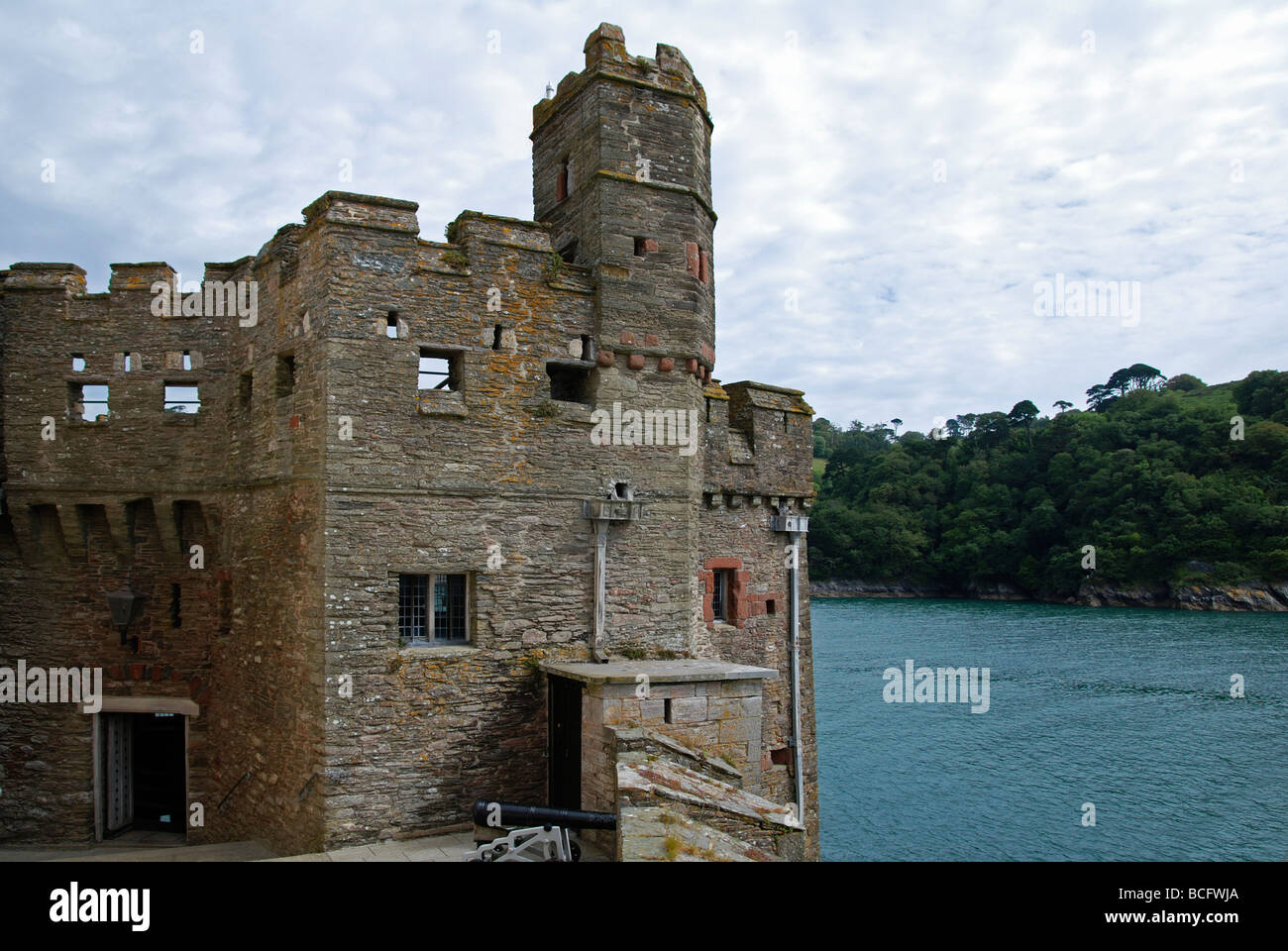 dartmouth castle overlooking the river dart, dartmouth, devon, uk Stock